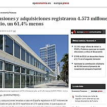 Las fusiones y adquisiciones registraron 4.573 millones en julio, un 61,4% menos